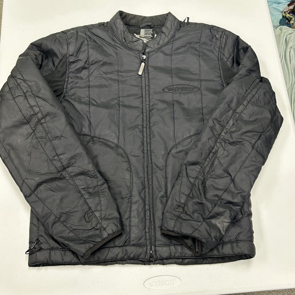Harley-Davidson FXRG Jacket Mens Medium Black Good Quilted Nylon Puffer